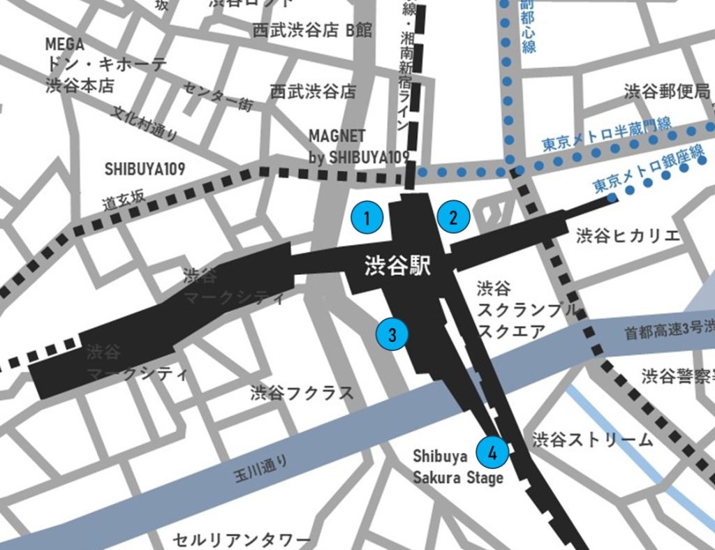 渋谷駅周辺の地図