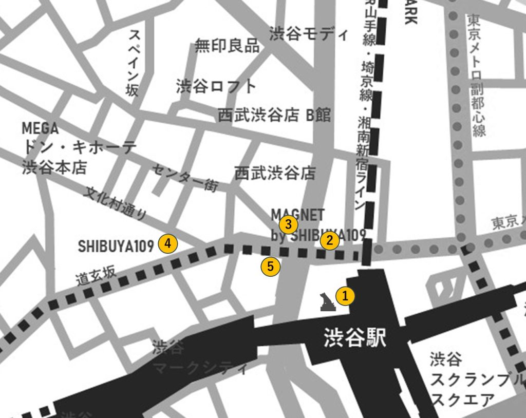 渋谷 主要ビルボードメディアMAP
