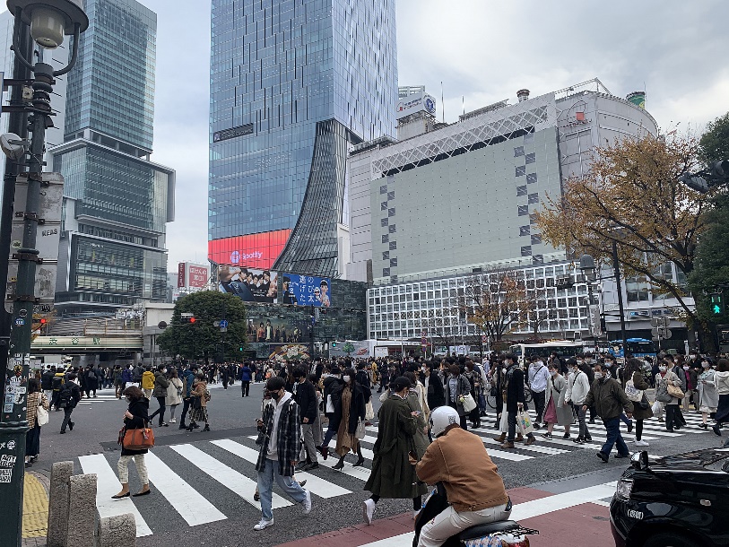 渋谷駅前の街並み。（2020年3月撮影時）